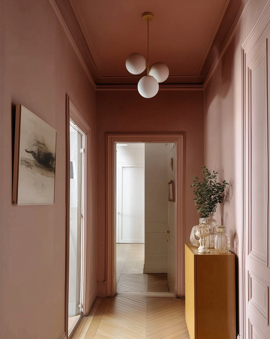 Hallway painted in Lick Pink 08