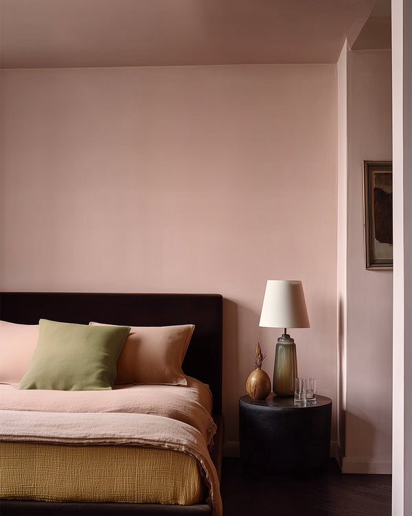Bedroom painted in Lick Pink 08