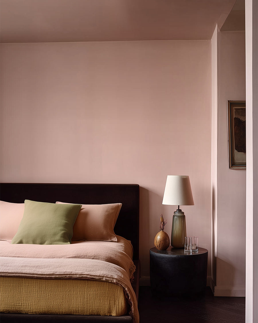 Bedroom painted in Lick Pink 08