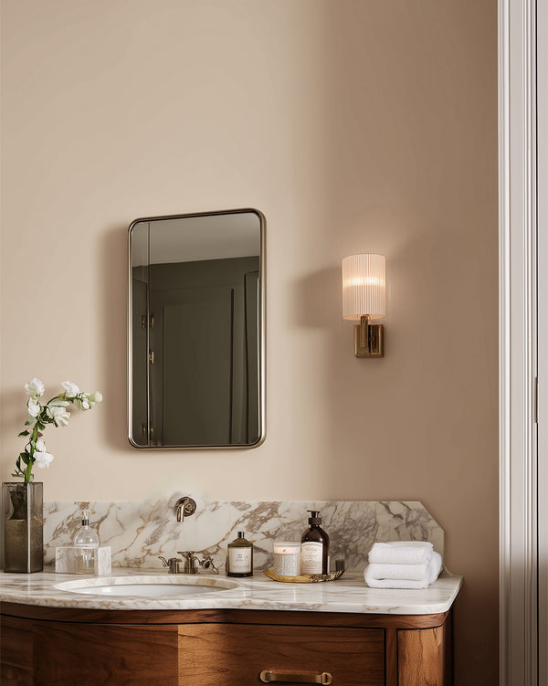 Bathroom painted in Lick Taupe 03