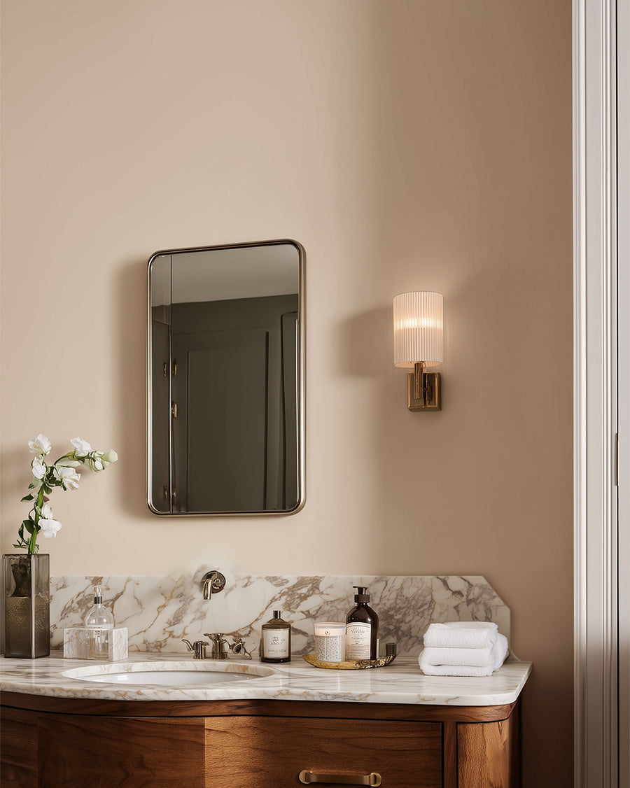 Bathroom painted in Lick Taupe 03