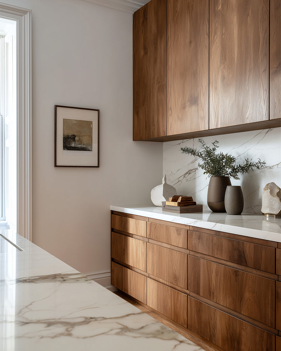 Kitchen painted in Lick White 02