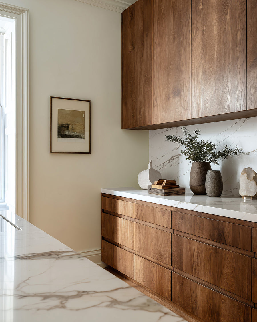 Kitchen painted in Lick White 03