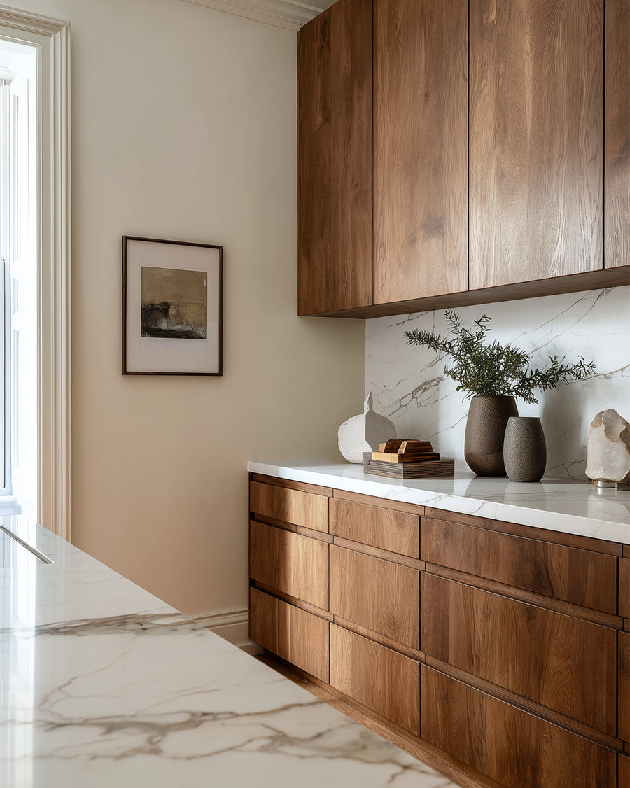 Kitchen painted in Lick White 06