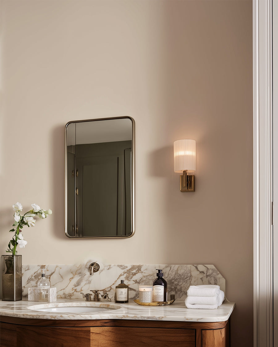 Bathroom painted in Lick Beige 09