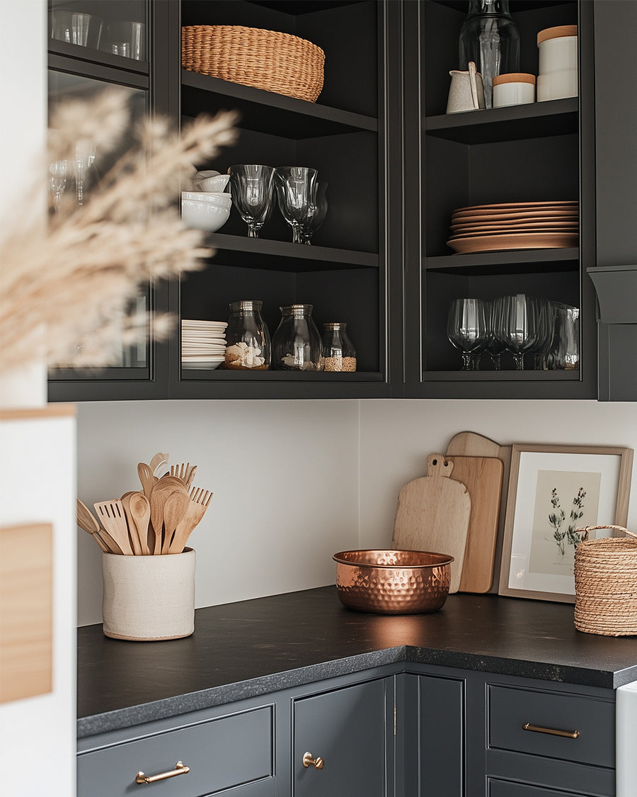 Kitchen painted in Lick Black 01