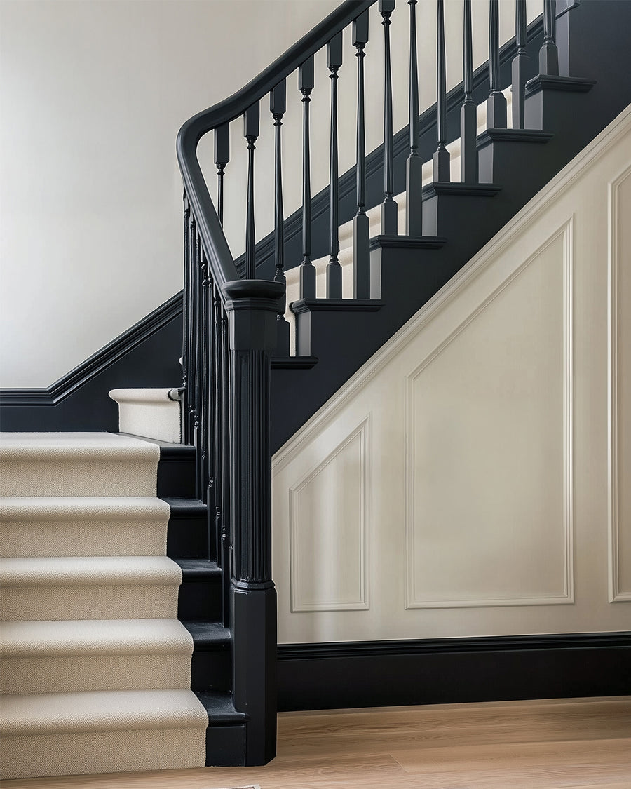 Hallway painted in Lick Black 01