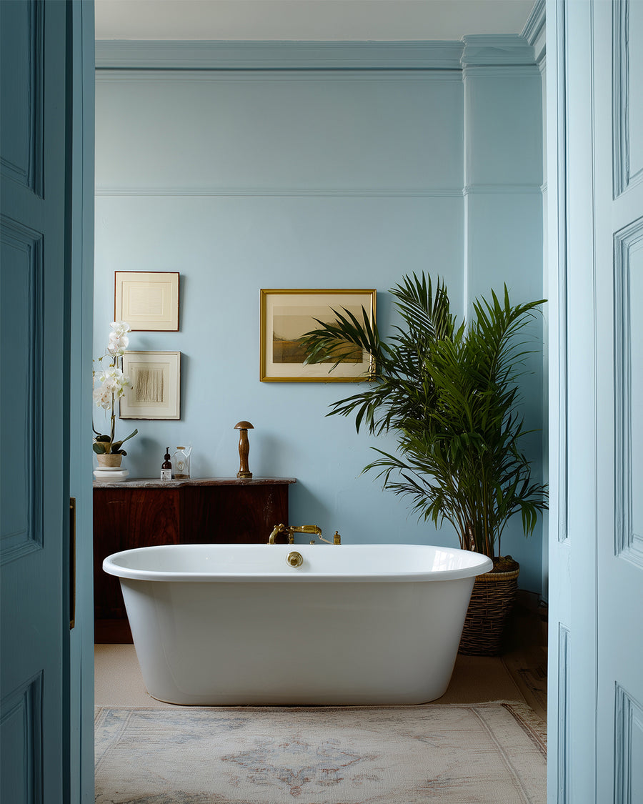 Bathroom painted in Lick Blue 08