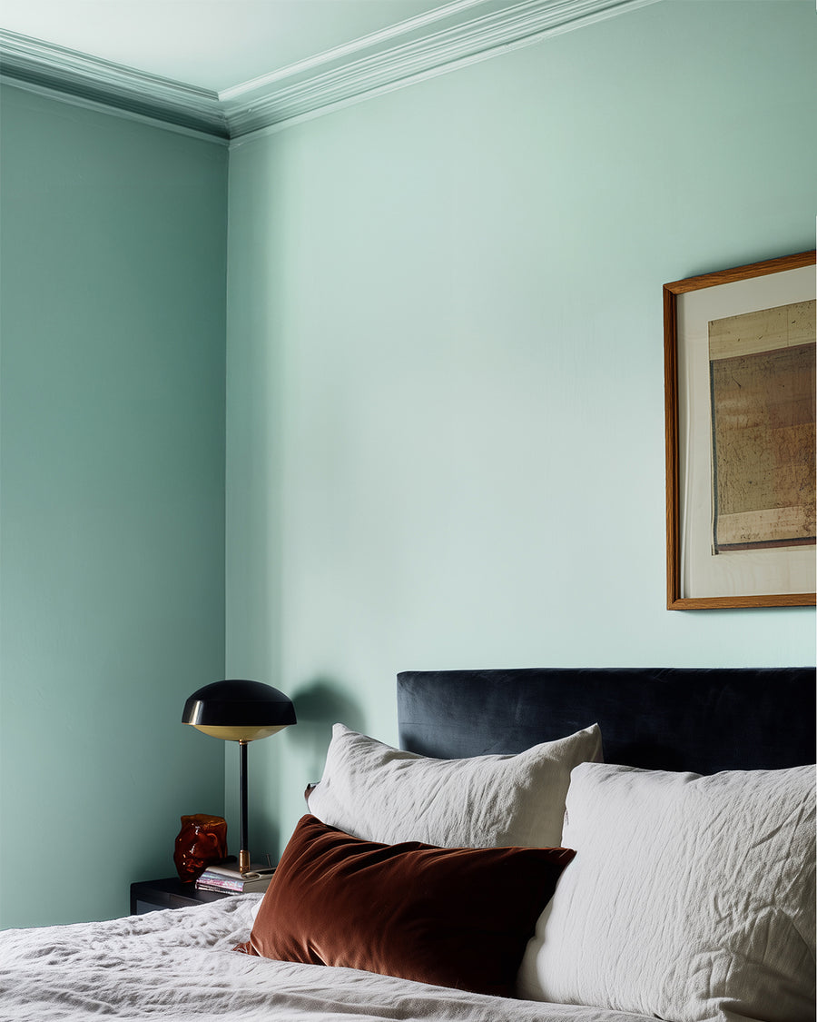 Bedroom painted in Lick Blue 09