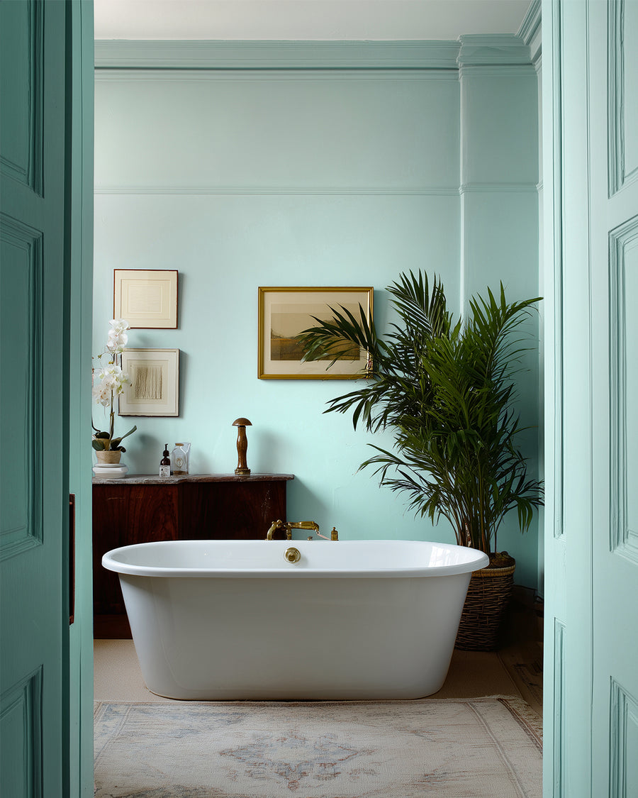 Bathroom painted in Lick Blue 09