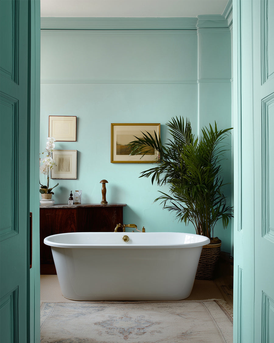 Bathroom painted in Lick Blue 13