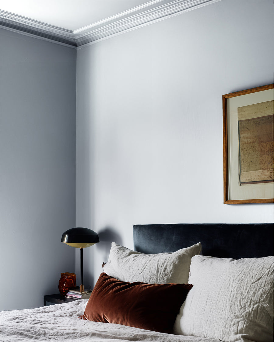 Bedroom painted in Lick Blue 14