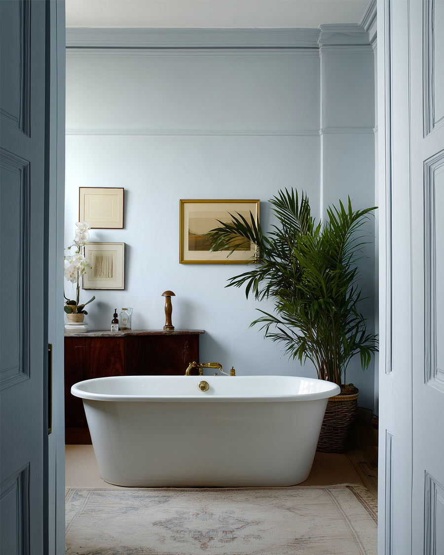 Bathroom painted in Lick Blue 15