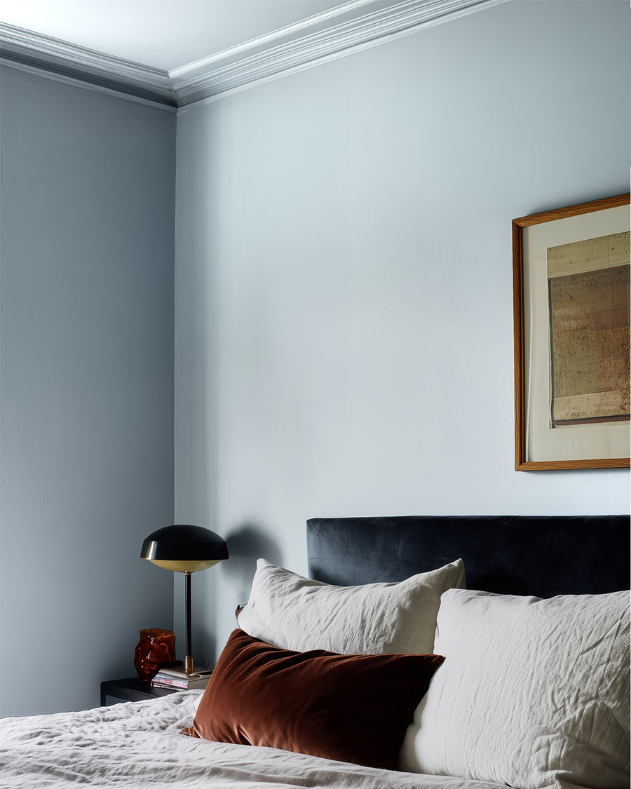 Bedroom painted in Lick Blue 15