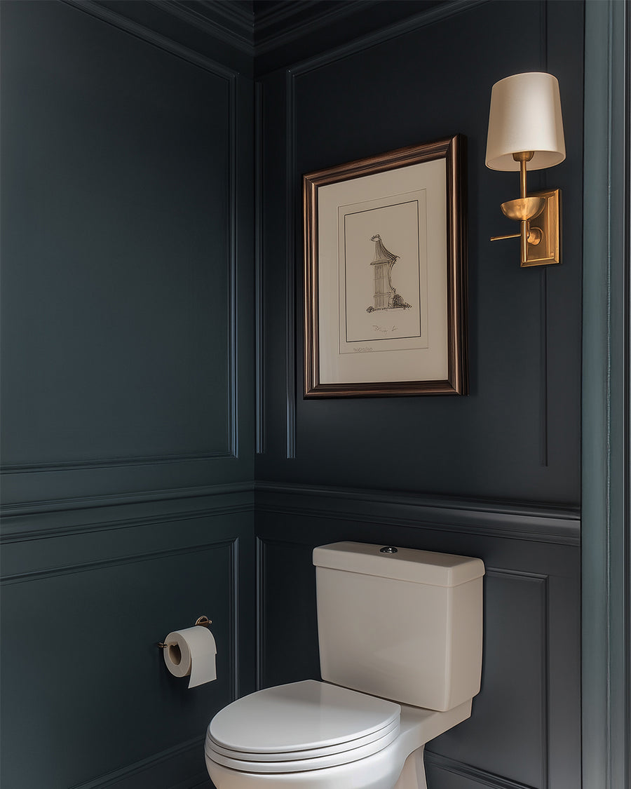 Bathroom painted in Lick Blue 20