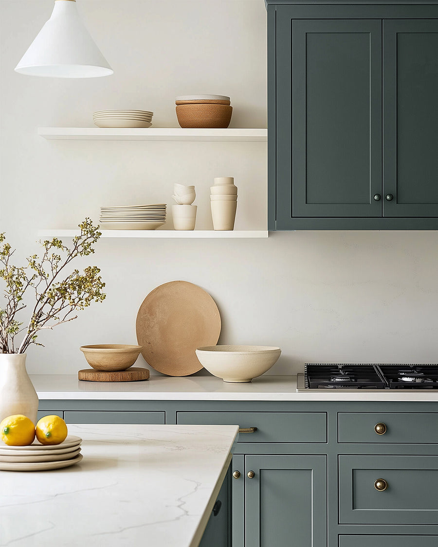 Kitchen painted in Lick Green 03