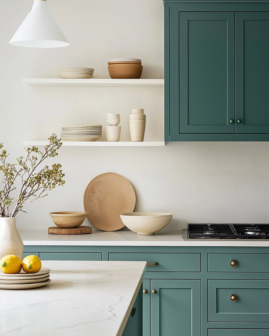 Kitchen painted in Lick Green 04
