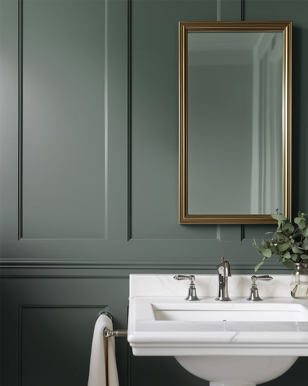 Bathroom painted in Lick Green 03