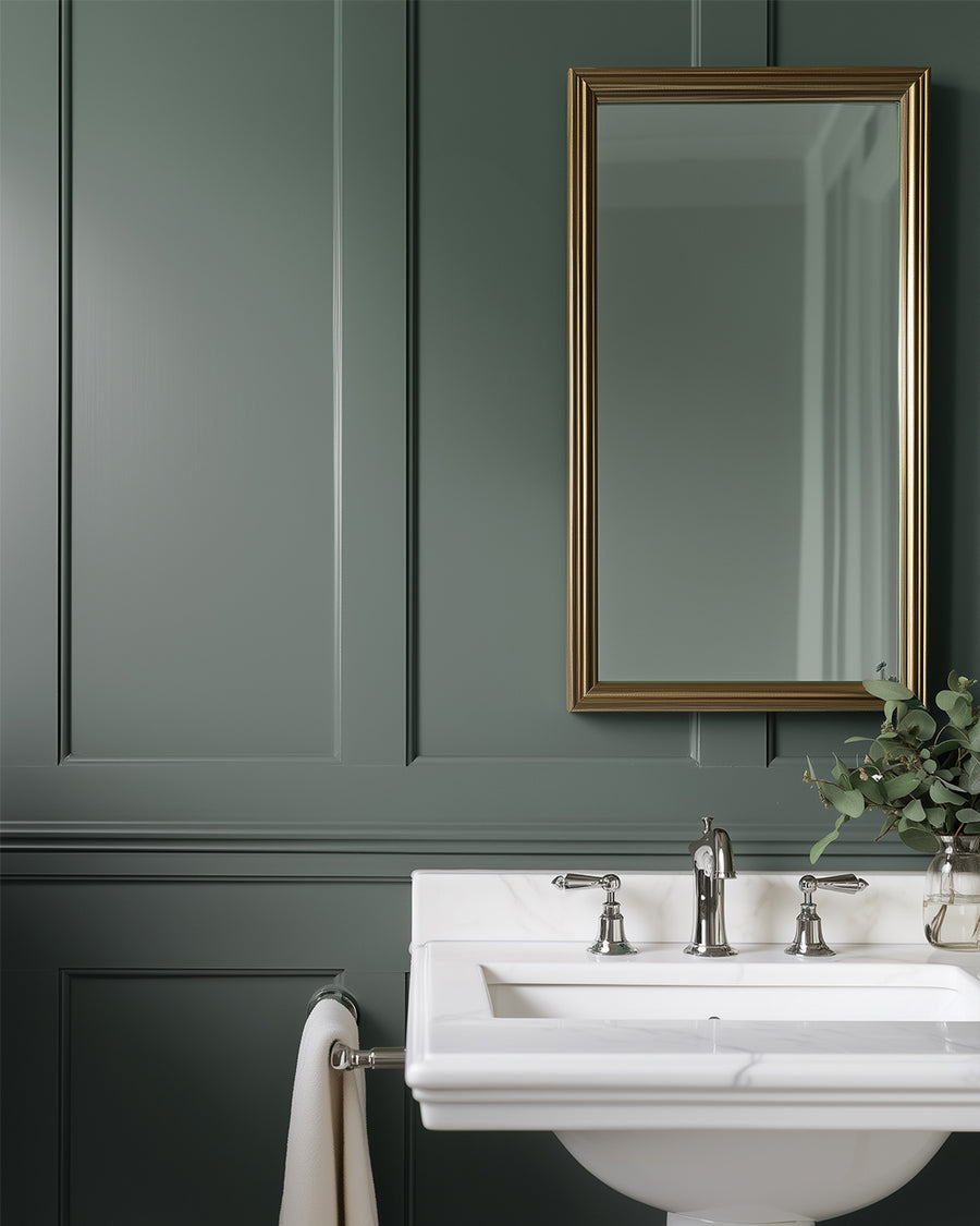 Bathroom painted in Lick Green 03