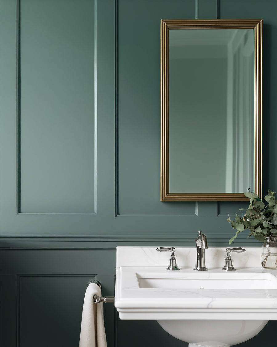 Bathroom painted in Lick Green 04