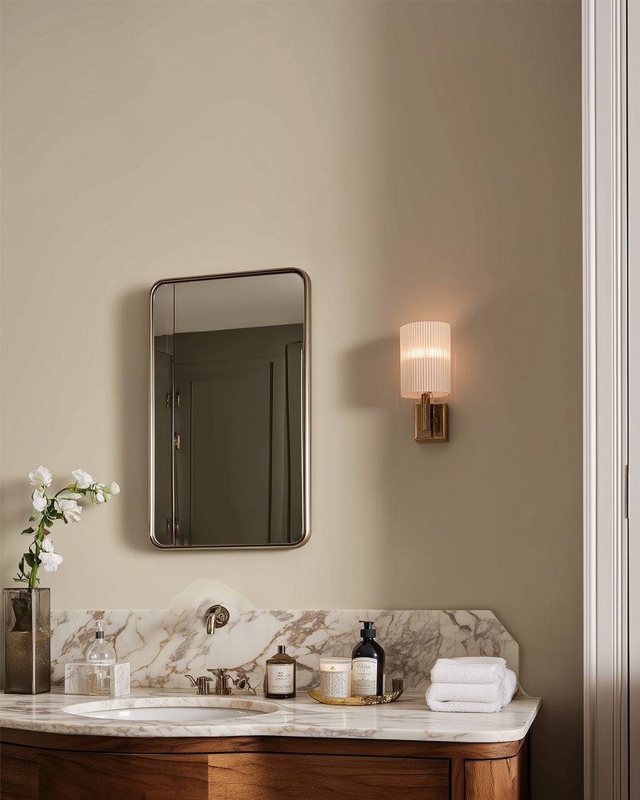 Bathroom painted in Lick Greige 01