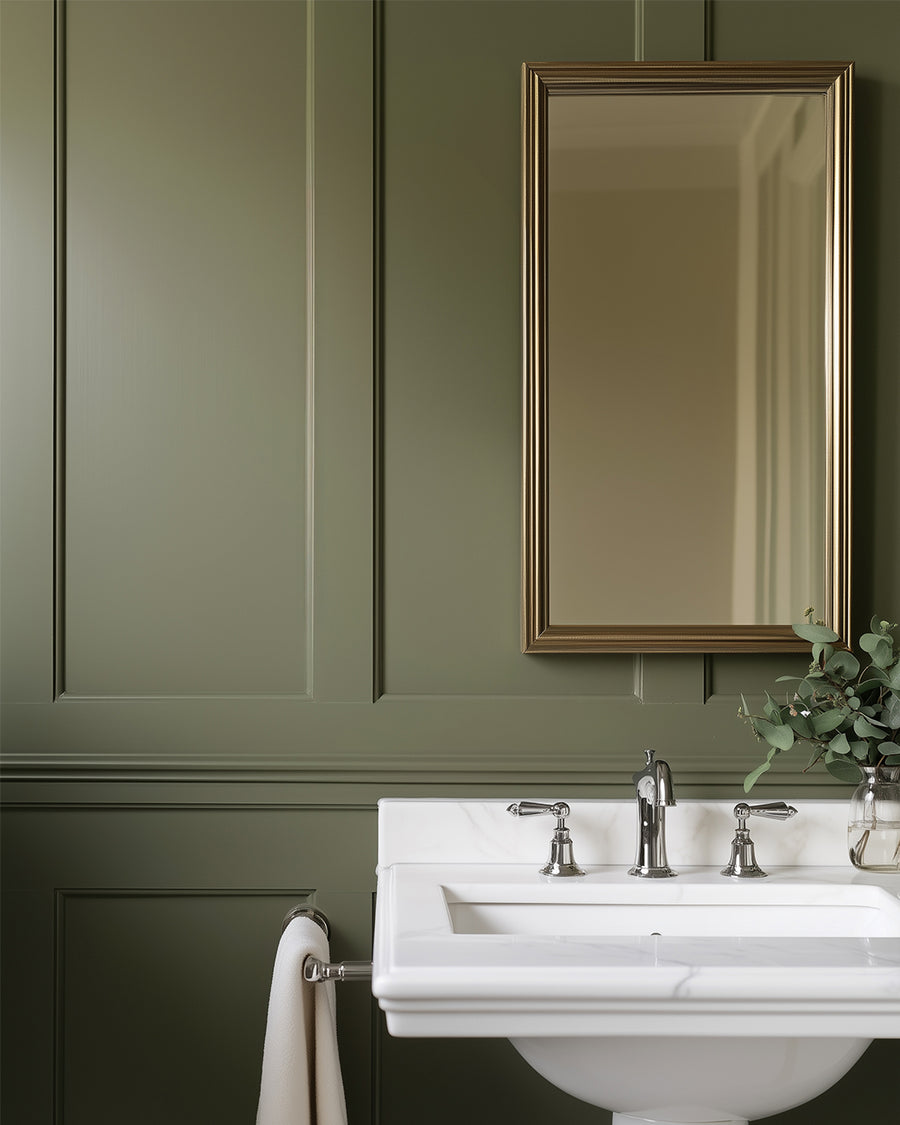 Bathroom painted in Lick Green 19
