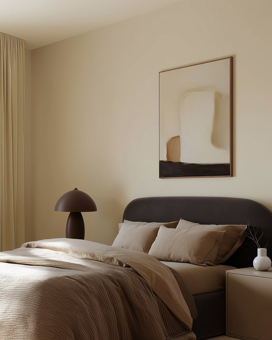 Bedroom painted in Lick Greige 01