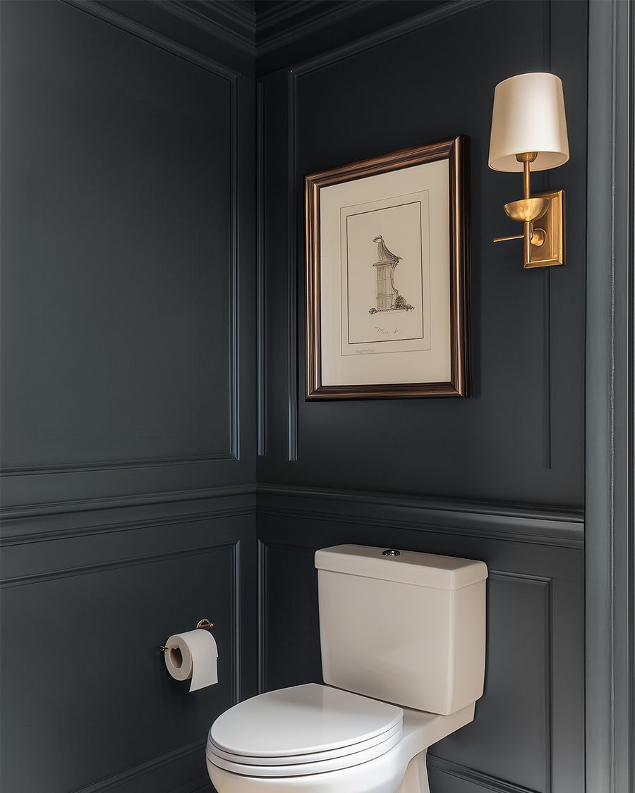 Bathroom painted in Lick Grey 07