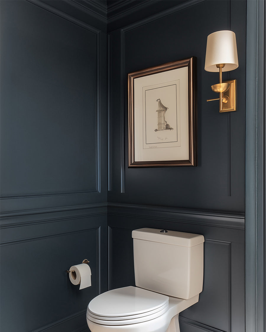 Bathroom painted in Lick Grey 08