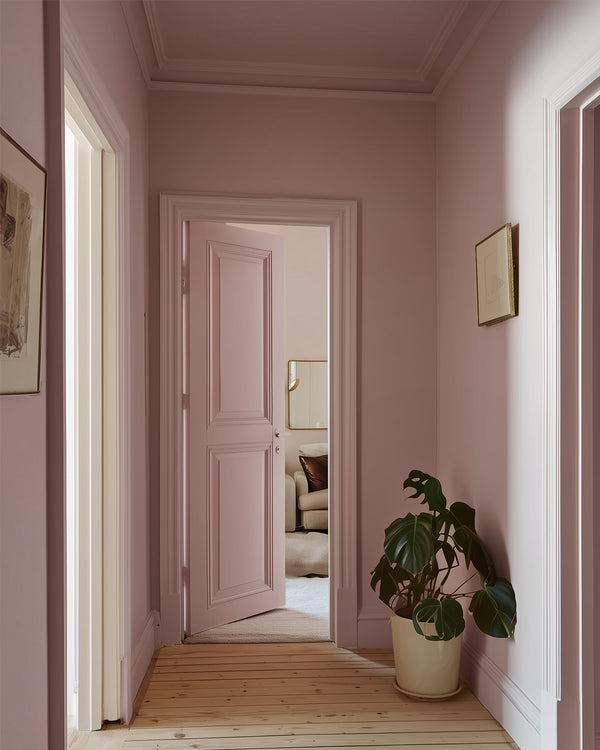 Hallway painted in Lick Pink 04
