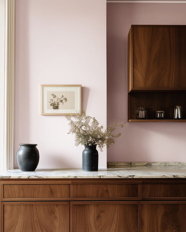 Bedroom painted in Lick Pink 04