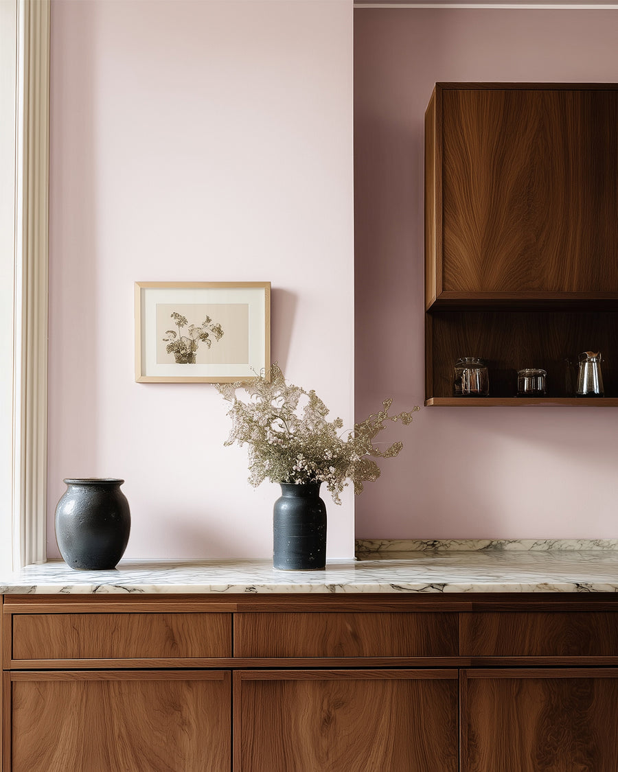 Bedroom painted in Lick Pink 04