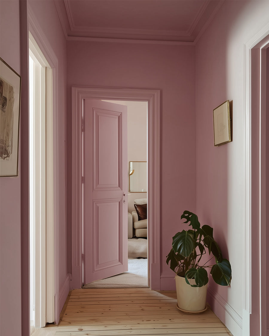 Hallway painted in Lick Pink 05