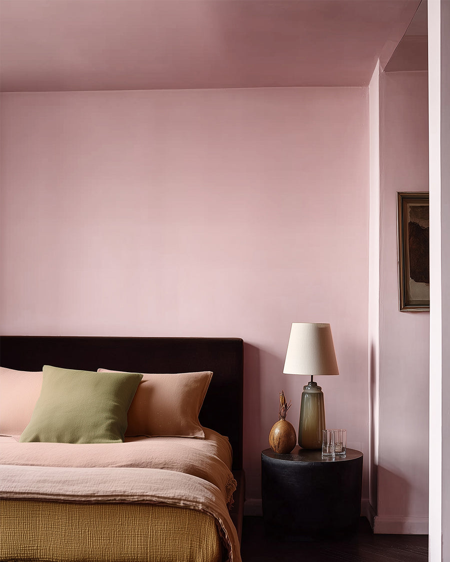 Bedroom painted in Lick Pink 05