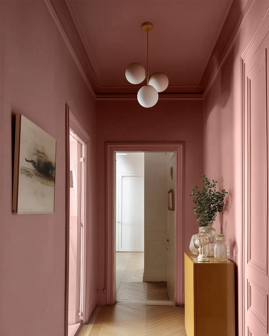 Hallway painted in Lick Pink 13