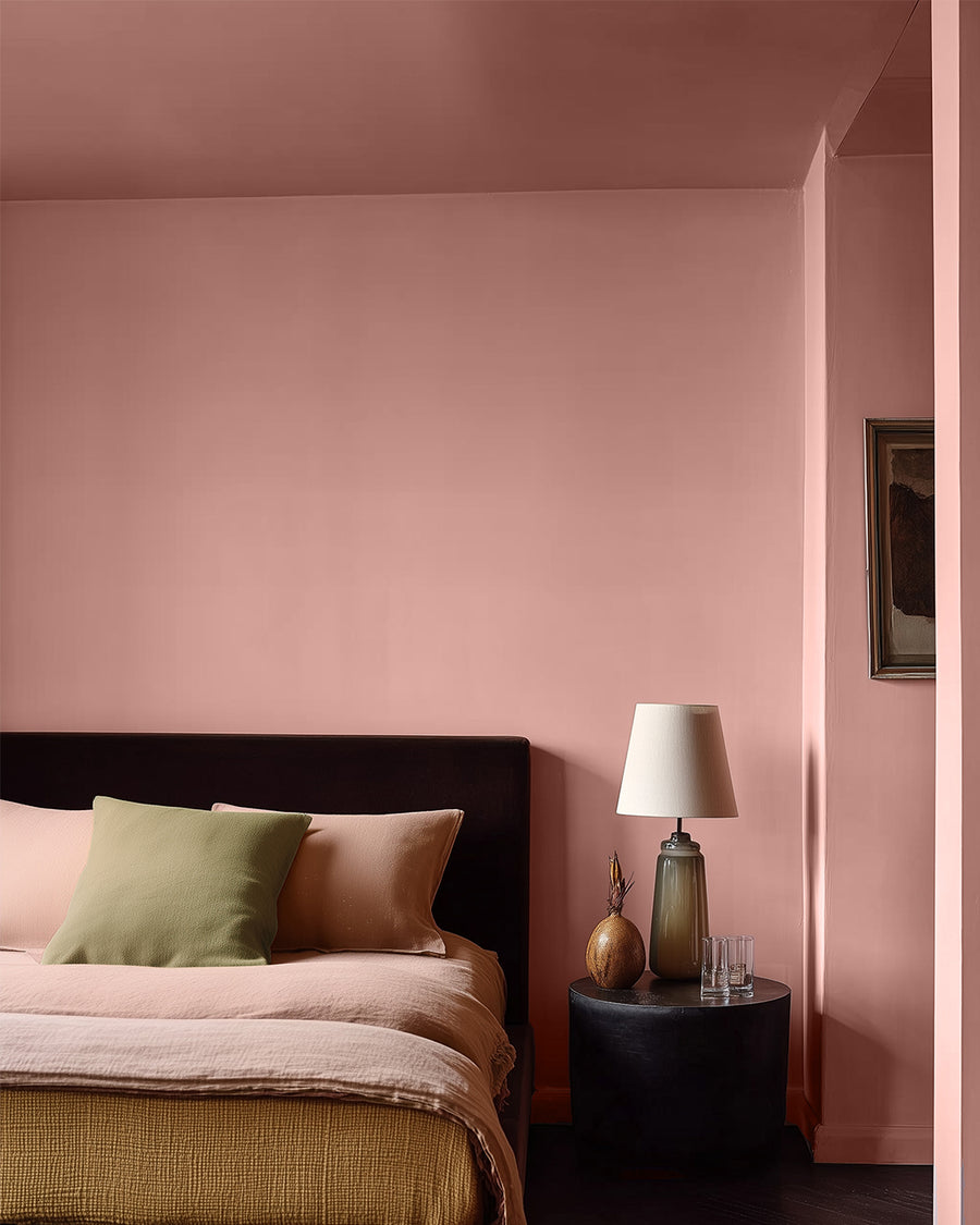 Bedroom painted in Lick Pink 13