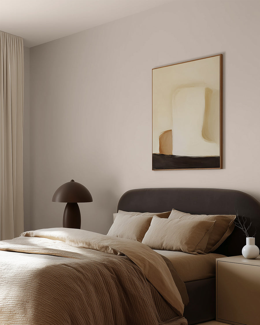 Bedroom painted in Lick Taupe 05