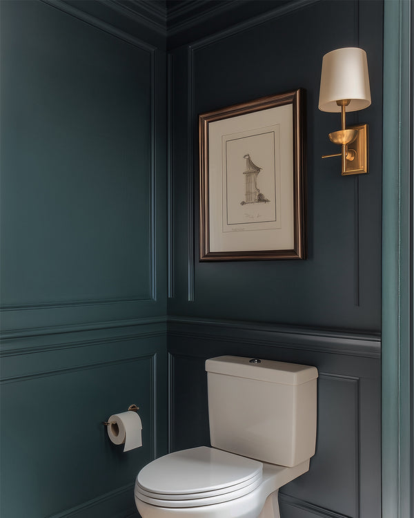 Bathroom painted in Lick Teal 03