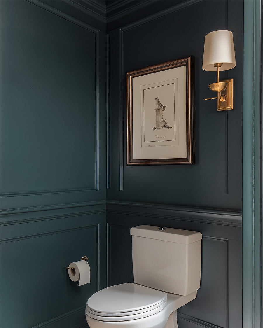 Bathroom painted in Lick Teal 03