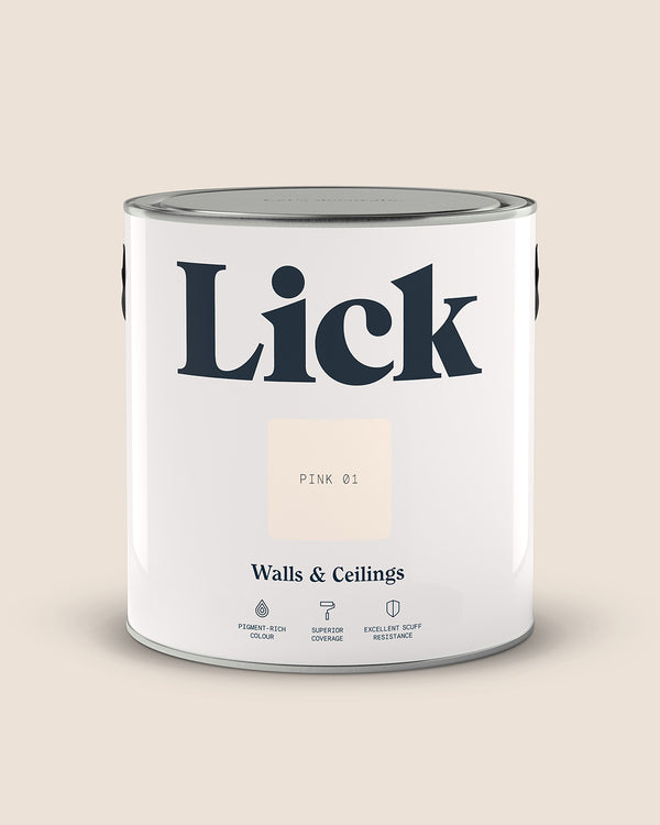 Close up of Lick tin in Pink 01 paint shade