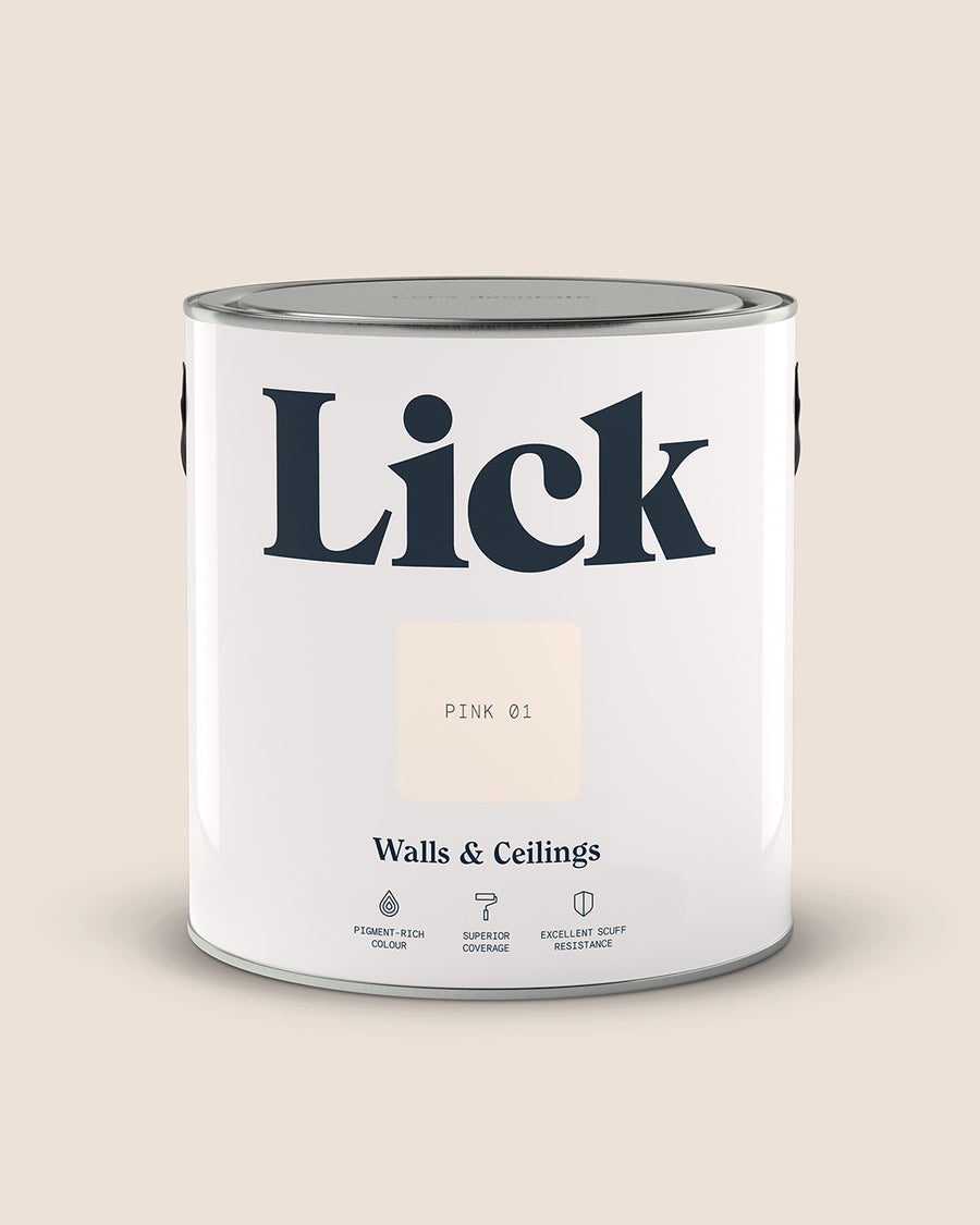 Close up of Lick tin in Pink 01 paint shade