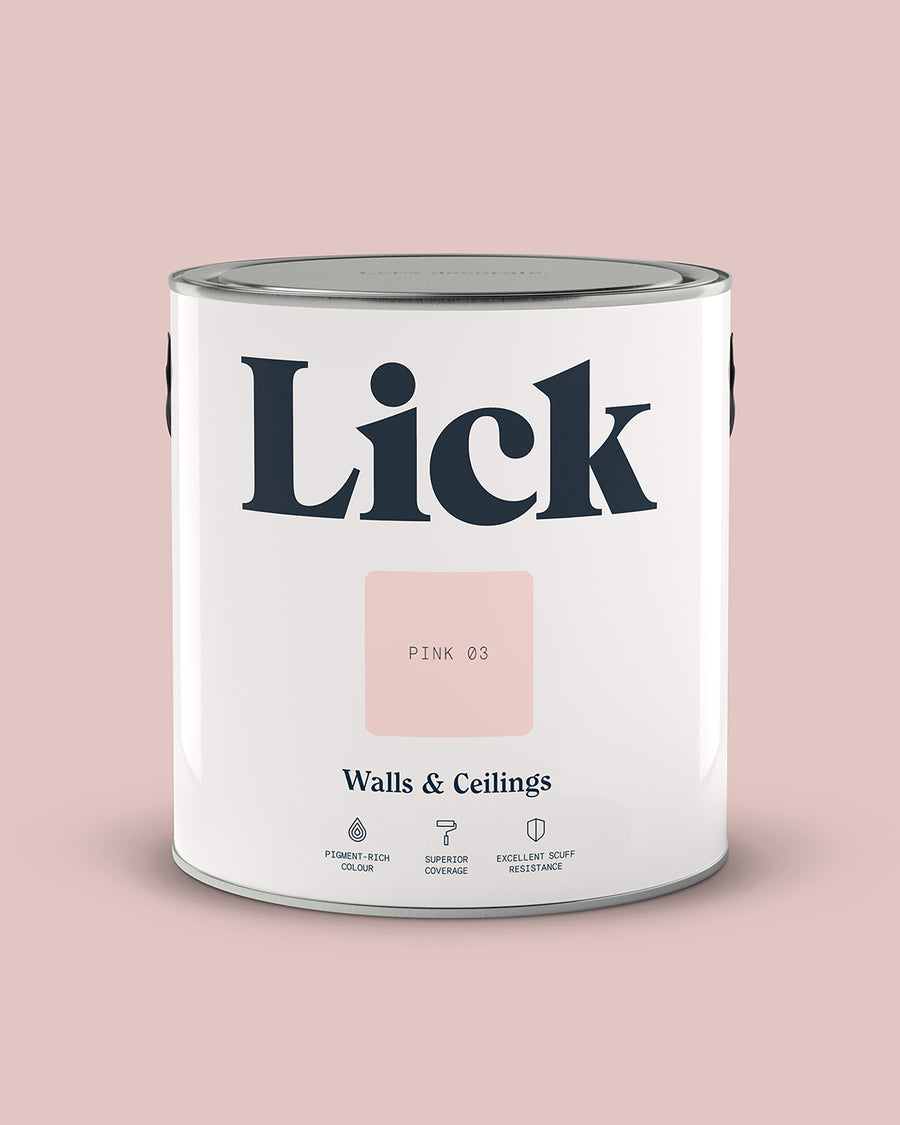 Close up of Lick tin in Pink 03 paint shade
