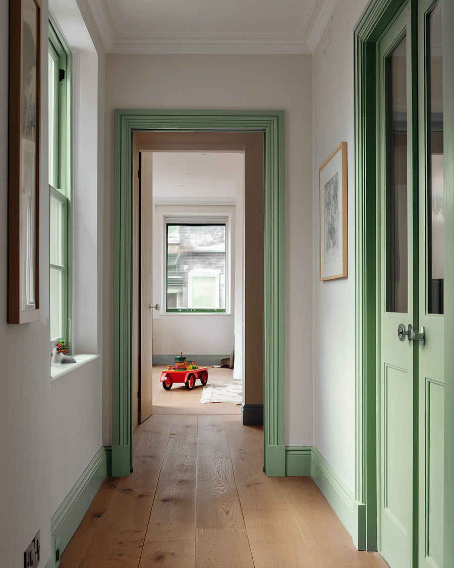 Hallway painted in Lick Green 13