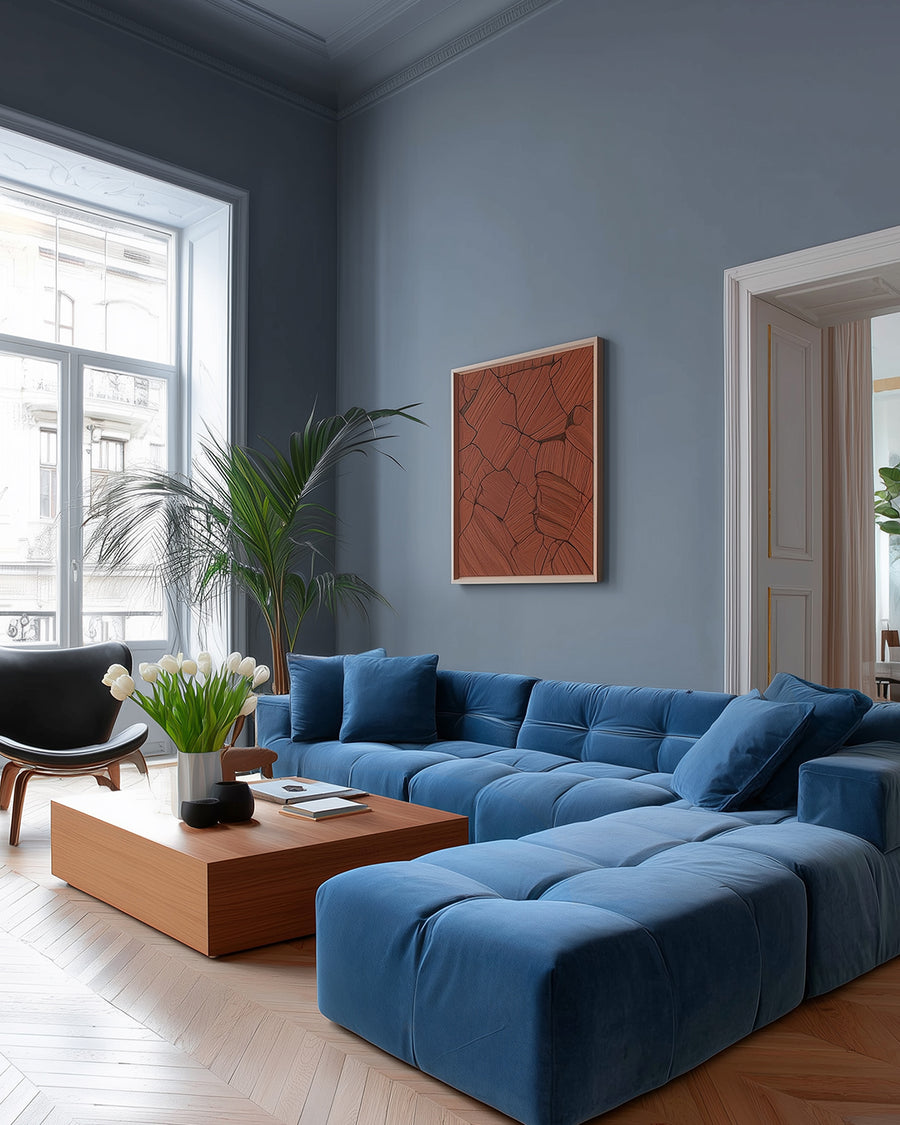 Sitting room painted in Lick Blue 17