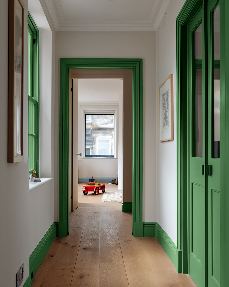 Hallway painted in Lick Green 07