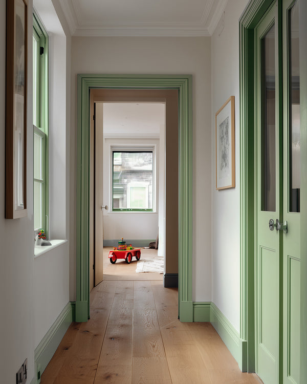 Hallway painted in Lick Green 14