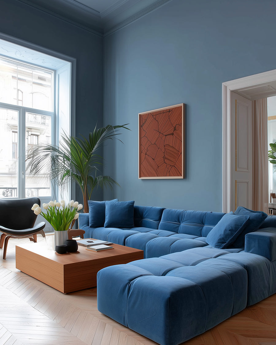 Sitting room painted in Lick Blue 18