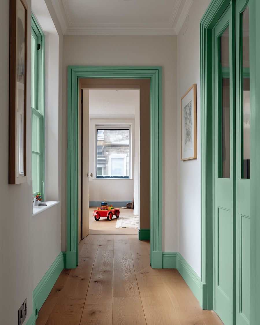 Hallway painted in Lick Green 08