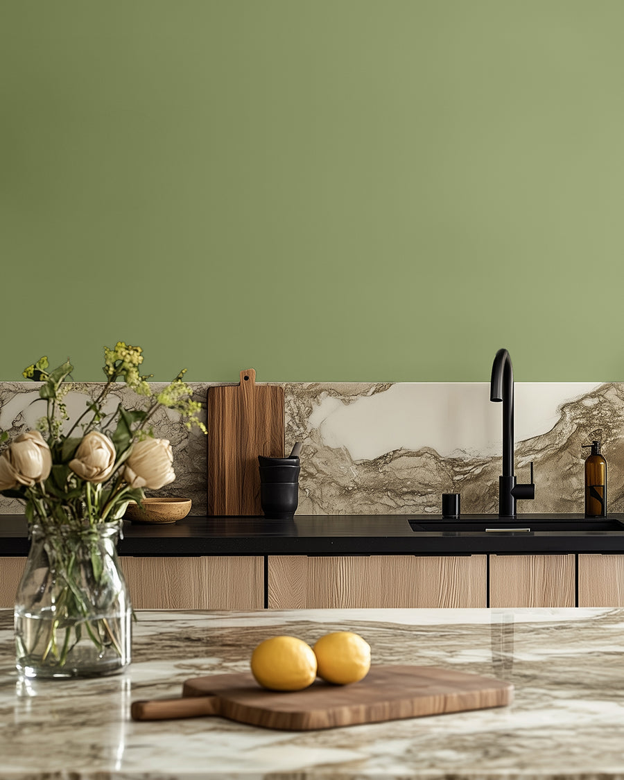 Kitchen painted in Lick Green 18