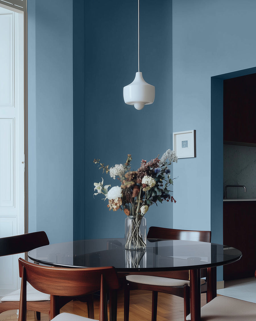 Dining room painted in Lick Blue 18